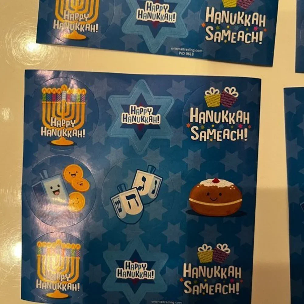 Hanukkah Peel & Stick Glitter Foam Shapes (48 per pack) and 4 Sheets of Stickers